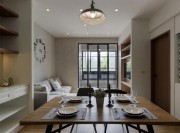 原木元素現(xiàn)代簡約風格40平米公寓餐廳吊頂裝修效果圖